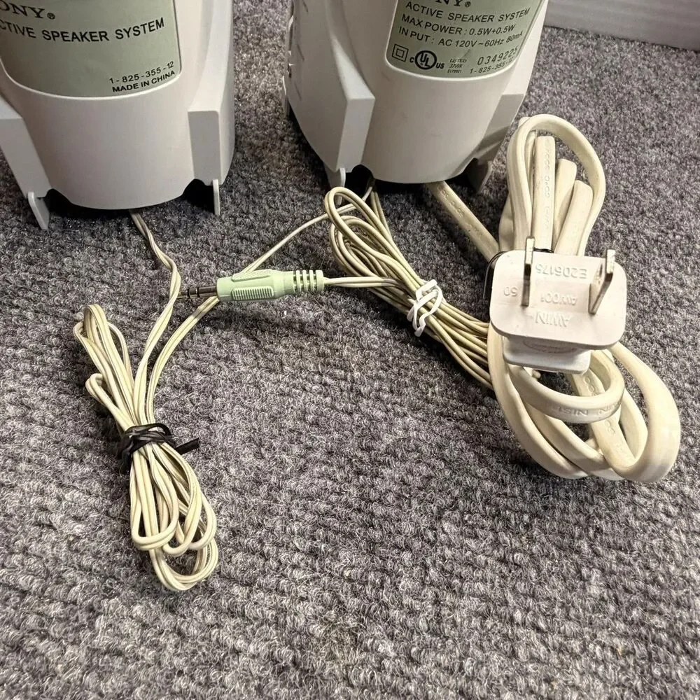 Sony Active Speaker System 1-825-355-12 Wired 2.0 Vaio White Desktop PC Parts